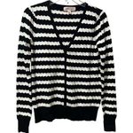 Philosophy ANTHROPOLOGIE Cardigan Women Small Black White Button Up Knit Sweater Photo 0
