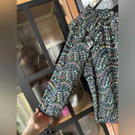 Loft  Blouse long sleeve Petite Garden Dobby Tie Back Ruffle top floral print bow Photo 3