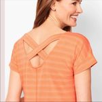 Talbots T By  Orange Striped Textured Terry Cloth Knee Length Shirt Dress Size S Photo 2