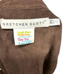 Gretchen Scott Chocolate Brown Faux Suede Gold Lock Jacket Size XS Photo 12