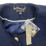J.Crew  Tweed Wool Blend Bomber Lady Jacket Navy Gold Button Size 20 Photo 12