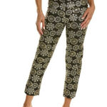 NWT FRANCES VALENTINE | Jacquard Black and Gold Metallic Lucy Pant Pants Sz. 0 Photo 0