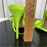 Schutz  Cloe Ankle Wrap‎ Heels Neon Green 7 Clear Toe Strap Open Toe Photo 7