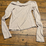 Olive and Oak Womens Ribbed Long Sleeve Shirt Beige Oatmeal Size‎ XS Tan Photo 0