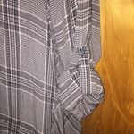 Max Studio Black & White Plaid Button Down Shirt Size Large Photo 6