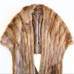 Vintage Mink Fur Stole Cape Capelet Winter Luxury Wrap Pockets Brown Size undefined Photo 2