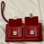 wilson's leather  Red Zipper Close Wallet with Silver hardware Photo 2