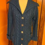 Vintage 70s chunky blue big collar cardigan Size L Photo 5