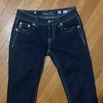 Miss Me SKINNY DARK WASH JEANS SADDLE STITCH POCKET RED,WHITE AND BLUE SZ 27 Photo 6