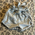 Wishlist  Denium Stretch Tie Shorts Light Wash Boutique Trendy Photo 3