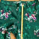 H&M  High Rise, Floral, Side Zip, Dressy Capri Pants, Green, Pink, White, Size 16 Photo 11