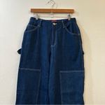 STAUD High Rise Wide Leg Cargo Jeans Painter Pant Size 6 Blue Photo 4