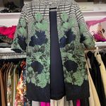 Anthropologie Eva Franco houndstooth navy rose floral open front kimono jacket Photo 14