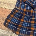 Matilda Jane  Womens Blue Orange Plaid General Store Flannel Tunic Sz M Fall Time Photo 4