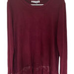 potter's pot  NEW size Large red tunic top lace long sleeve Photo 0