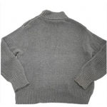 Parker Sweater Womens Medium Gray Chunky Knit Mock Neck Ribbed Photo 4