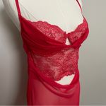 Victoria's Secret Nighty Bra Lingerie Negligee Lace Skirt Underwire Red 36C Y2K Photo 2