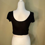 American Eagle Low Back Black Crop Top T Shirt - size small Photo 3