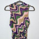 Privy  Multicolor Retro Print Bodycon Mesh Mini Dress NWT Size Medium Photo 2