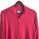 Chico's 1 Womens Knit Jacket M Pink Zip Front Long Sleeve Lightweight Layering Photo 10