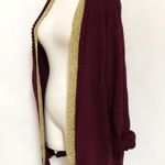 Oversized Braided Contrast Knit Sweater Cardigan Multiple Photo 1