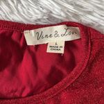 Vine & Love  Women’s Metallic & Sparkling Red Ruffled long sleeve top size Large Photo 2