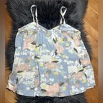 Torrid Floral Stretch Woven Fit & Flare Light Blue Cami Tank Top Size 00/10 Photo 4