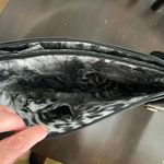 Boutique Brand Vegan Leather Black Tan Woven Crossbody Clutch Purse Bag Photo 6