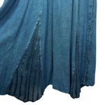 Pyramid Collection Embroidered Renaissance Maxi Dress Size L Blue Bust Tie Goth Size L Photo 5