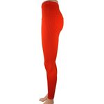 Strut this  Women's Red Ribbed Mid Rise Pull One Athletic Leggings Pants One Size Photo 1