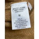 Sage  The Label Tan V Neck Long Balloon Sleeve Knit Cropped Sweater Top Size M Photo 3