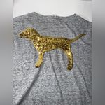 PINK - Victoria's Secret VICTORIAS SECRET‎ PINK Shirt Rare Bling Big Dog Campus Pocket Womens Size M Gray Photo 9