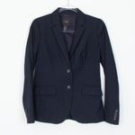 J.Crew Womens Super 120s Striped Wool Blazer Size 2 Black Academia Preppy Office Photo 0