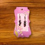 Handmade  Black Pearl and Chalcedony Drop Earrings Photo 3