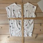 Lucky Brand  NWT Women's White Twist Front Red Blue Embroidered Stars Knit Top M Photo 6