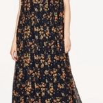 ZARA Floral Sheer High Low Dress Halter Ruffles Size Small Orange Black Photo 0