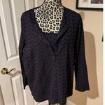 Lands’ End Button Front Shirt & Shell Tank Top Navy Blue eyelet top Women’s 1X Photo 1
