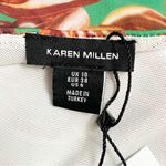 Karen Millen  Chain Print Cut Out Jersey Crepe Top Green Gold Sleeveless Sz 6 NWT Photo 9