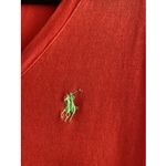 Ralph Lauren  Womens Large Red V Neck Cotton Tee Made in Peru Photo 2