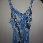 Beautiful M Blue Purple Floral Nylon Summer Maxi Dress Size M Photo 4