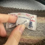 Vintage Tally Ho Nordic Faire Isle Printed Pastel 100% Wool Sweater Nordic Brown Size M Photo 6