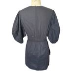 RHODE Pia Mini Dress w/ Puff Sleeves & Ruffle Trim in Black Size Large Size M Photo 2