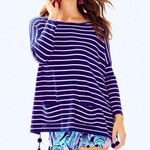 Lilly Pulitzer Elba Sweater COASTAL SHELL STRIPE Twilight Blue size M Photo 0