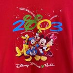 Disney Y2k Vintage  Mickey Mouse & Friends T-Shirt Red Cotton Womens Size Medium Photo 1