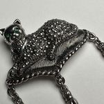 Avon Cat On Pillow Tassel Dangles Faux Marcasite Signed Silver Tone Brooch Pin Photo 8