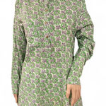 Roberta Roller Rabbit  Green & White Floral Block Print Tunic Top Size XS Cotton Photo 0