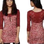 Free People 	Women's Love You to Pieces Tunic Dress Red Medium Photo 1