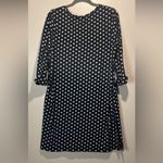 Soma - Dark Blue with Cream Polka Dots Nightgown Cuffed Sleeves- Flaw! Size L Photo 1