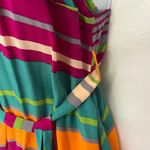 Plenty By Tracy Reese PLENTY Tracy Reese 100% Silk Striped Mini Dress Sz Small Anthropologie Rainbow Photo 4