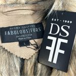 Donna Saylers Fabulous Furs Full Length Cascade Faux Wolf Coat Size L NWT Tan Size L Photo 9
